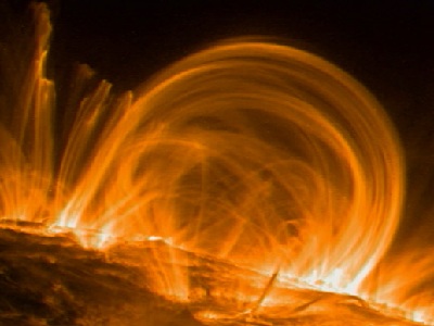 Sunspots don't look that big when you see them on the Sun (remember NEVER look directly at the Sun), but in fact they can be enormous!  This composite image shows just how big sunspots can be, to scale with an image of Earth.  Sunspots can be as big, or bigger, than Earth.  The <a href="/sun/activity/sunspot_history.html&edu=elem">earliest written record of a sunspot observation</a> was made by Chinese astronomers around 800 B.C.<p><small><em>Image courtesy of NASA/Trace Mission</em></small></p>